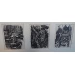 3 Richard F. SHIRLEY-SMITH (1935) prints in one frame - Abbott & Holder label verso, Each print