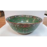 Fine quality, 20thC large Chinese hand painted bowl, The bowl measures 34 cm in diameter