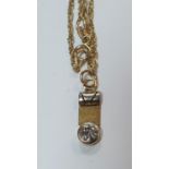 Italian 14ct gold chain & pendant with a single, round cut diamond, 0.25ct, The chain is 44 cm