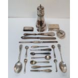 Quantity of British silver & unmarked white metal items (majority are stamped silver items)