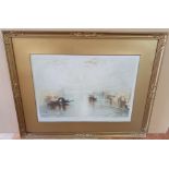 Artists proof, Mezzotint after Turner, "Venice scene" by Will Turner, signed in pencil, in