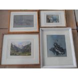 Four small antique watercolours, all by differing artists (4), all framed