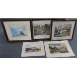 Five Heaton Cooper prints, 3 framed (5)