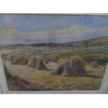 Fine quality, indistinctly signed Edwardian watercolour depicting an extensive country summer