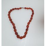 Ladies vintage Cornelian necklace, 22 cm long
