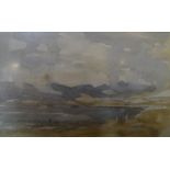 Reginald Robert TOMLINSON (1885-?) watercolour sketch "Mountain lake scene", signed, metal frame,