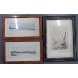 Two unsigned, oak framed, late Victorian watercolours depicting Scottish Islands scenes together