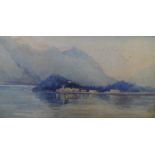 Francis Walker, circa 1908 watercolour "Evening, Lake Como", initialled and in thin wood frame,