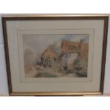 David Cox (1783-1859) watercolour "The rundown cottage", framed 23 x 32 cm