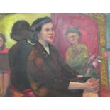 Viollet FULLER (1920-2008) 1960s/70s oil on board, "The Art Group", signed and inscribed verso,