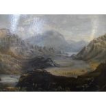 J A Laird circa 1900 oil on thin board, "View of Glen Falloch" inscribed verso, in thin wood