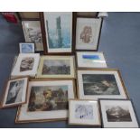 Large quantity of framed and unframed prints & reproduction photos etc, some framed (Qty)