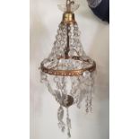 Fine quality antique brass & glass bead chandilier
