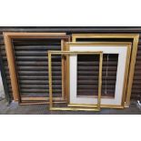 Five large frames, mainly wooden (5)