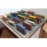 Collection of 19 CORGI buses/coaches, many limited edition, all on plinths (19)