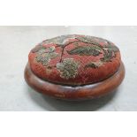 Hand embroidered Victorian circular kneeling stool (a/f)