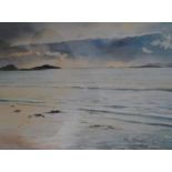Brian Richard ENTWISTLE 1977 watercolour "Calm seas, Anglesey", signed & framed, The w/c measures 24