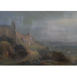 William LANGLEY (act.1880-1920) watercolour "North Italian lake scene", signed & framed, The w/c