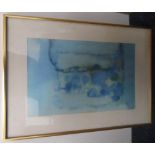 Marjorie HOLLAND (1924-2013) abstract watercolour, framed but unsigned, The w/c measures 49 x 69 cm