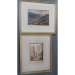 Two fine quality 19thC watercolours, one depicting "Staubach Falls, Oberland" the other an extensive