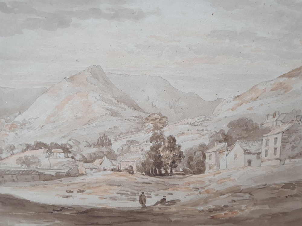 Pair of Victorian watercolour wash "Lake district landscapes" in the manner of Joseph Farington, - Image 2 of 5