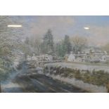 Peter OLIVER (born 1927) 1996 pastel "Near Savrey, winter weather", signed, framed and glazed, The