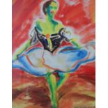 Jean Chapront 2007 acrylic "The ballet dancer", signed & dated, framed, The painting measures 43 x