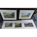 Five 20thC prints after Francis Towne, 2 framed (5)