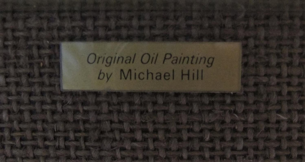 signed, Michael John HILL (born 1956) oil "Winter landscape" in original wide frame & plaque, 17 x - Image 4 of 5