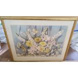 Large, Phyllis I. HIBBERT (1903-1971) watercolour "Mixed flowers", signed, in modern mount &