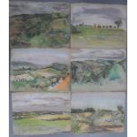 Six unsigned, early 20thC French pastel landscapes (6), unframed, Approx ave size 48 x 65 cm
