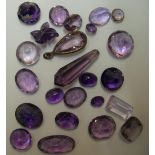 Collection of tested but uncertified Amethyst & similar amethyst type stones, Approx total