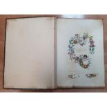 Rare Victorian acrapbook containing watercolours (1 a rare w/c of a well-dressed coloured lady),