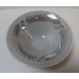 Royal Lancastrian winter bowl, 23cm in diameter, Signs of small repair to underside