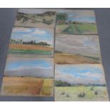 Six unsigned, early 20thC French pastel landscapes (6), unframed, Approx ave size is 48 x 63 cm