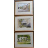 P Lancaster, collection of 3 watercolours, circa 2000, all framed (3), Approx average size is 25 x