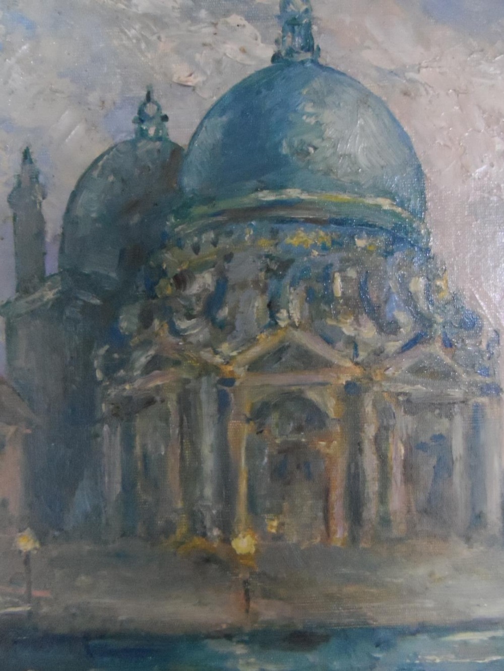 Unsigned, impressionist oil on card, "View of St Pauls", framed, The oil measures 28 x 36 cm - Image 3 of 4