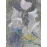 Franklin WHITE (1892-1975) oil sketch on paper, "White flowers in bloom", signed and studio stamped,