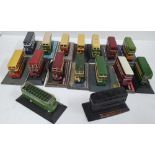 Collection of 15 vintage limited edition Corgi buses & 1 bus made of pressed coal (16)