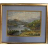 Unsigned 1876 watercolour "Landscape on Isle of Skye"