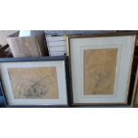 2 Arthur CUST (1840-1911) Victorian graphite, landscape drawings, one signed and dated 1880, both