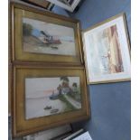T Butterworth, pair of large Edwardian watercolours in matching original frames, together with