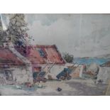 Exhibited, James Wilson MCKINNELL (1919-2005) watercolour "Corner of an Arran croft", signed,