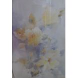 Joyce Gray, watercolour "Yellow flowers", framed, The w/c measures 35 x 25 cm