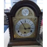 Tempus fugit wooden cased mantle clock, 35 cm tall No key