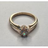 14ct yellow gold ring with a CZ solitaire stone, size M 2.6 grams