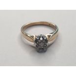 9ct yellow gold and solitaire diamond ring, Size N 2.4 grams gross