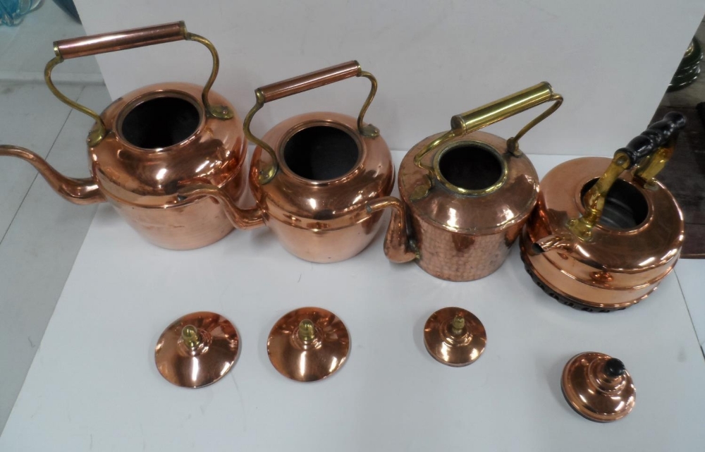 Four old copper kettles including a Simplex example (4) - Image 4 of 4