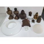 Box of oil lamp parts (Qty)