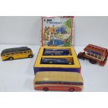 Collection of 5 Corgi buses to include a boxed pair (5)